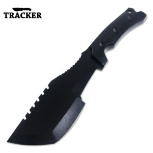 High-Quality Black Coated Carbon Steel Tanto Style Tracker Knife
