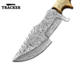 Cutlery Salvation Handmade Damascus Blade Full Tang Tracker Knife With Olive Wood Handle