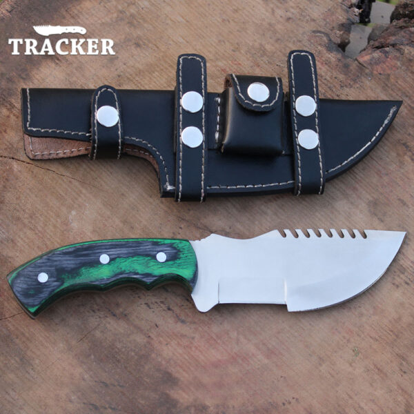 Handmade Stainless Steel Tracker Knife Color Wood Handle Perfect Grip
