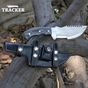 Custom Handmade Stainless Blade Tracker Knife Black Handle