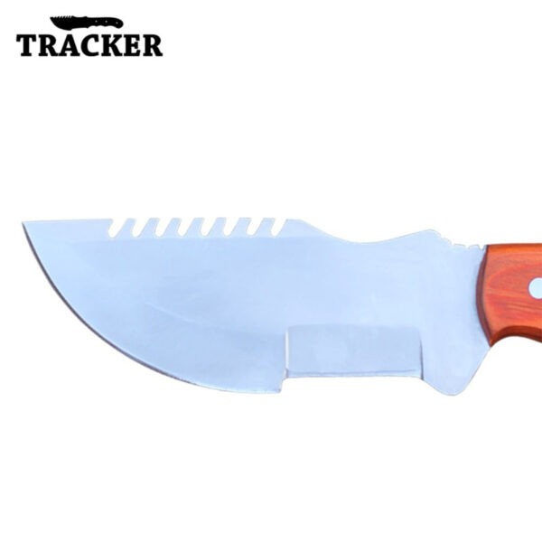Custom Handmade Stainless Steel Tracker Knife - Red Brown Handle