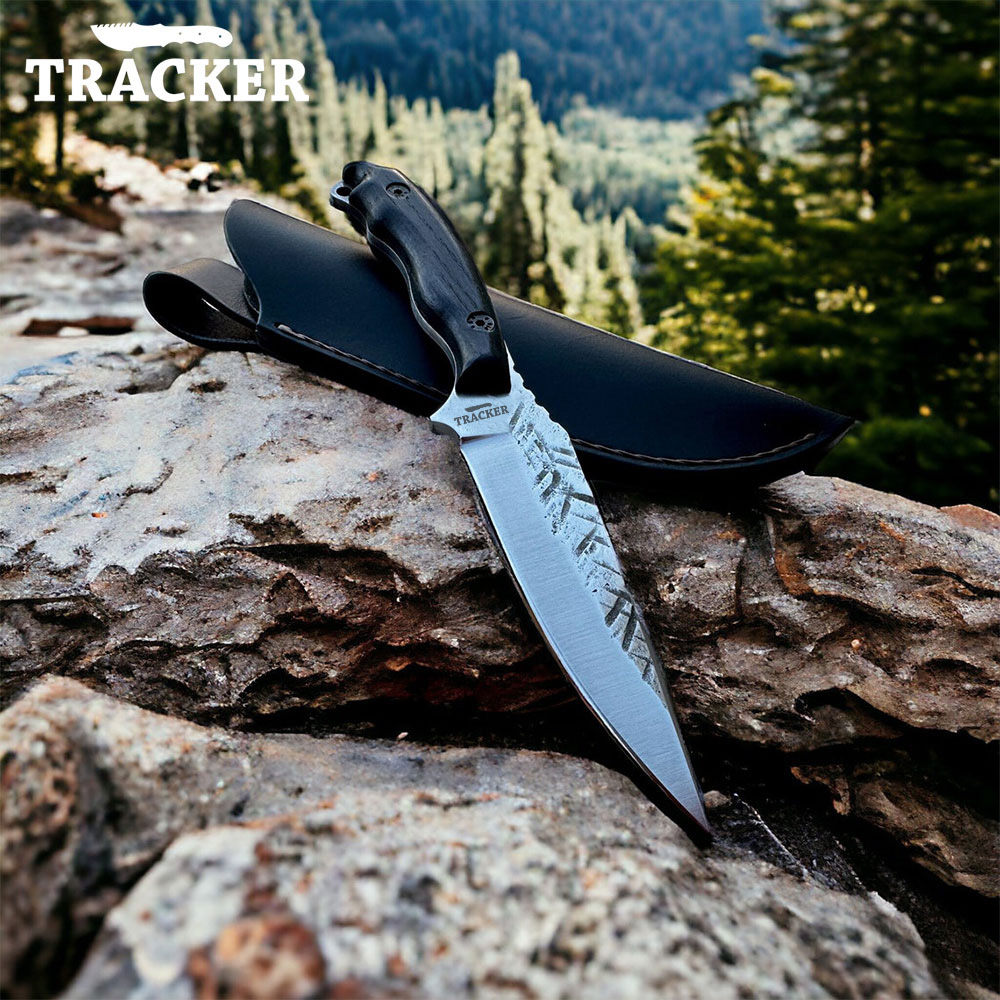 High-Quality Tactical Survival Knife with Walnut Handle - Tracker Knives