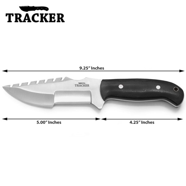 Handmade Tracker Knife D2 Steel Hunting and Tactical Knife with Micarta Handle