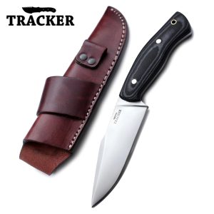 Handmade Micarta D2 Tactical Survival Knife with Leather Sheath