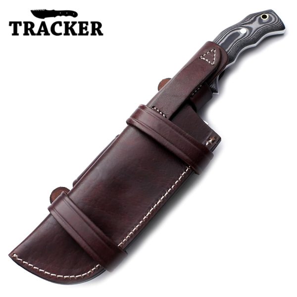 Handmade D2 Steel Tracker Knife with Leather Sheath