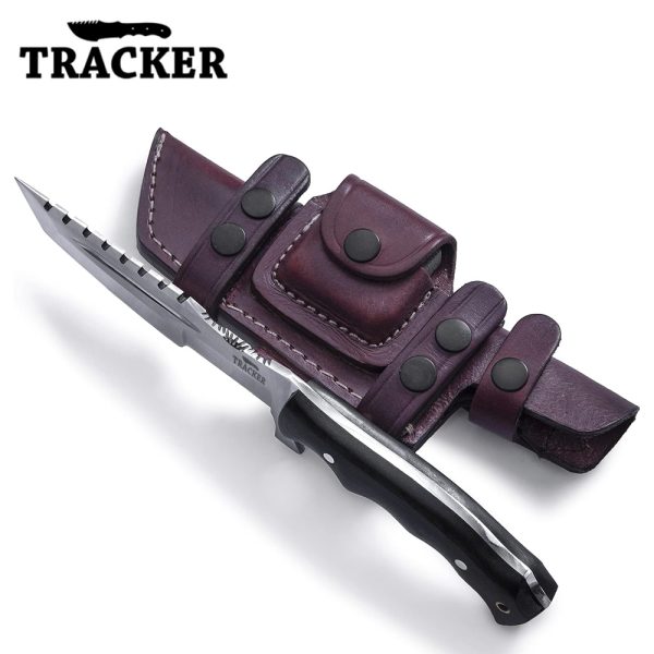 Handmade D2 Steel Tracker Hunting Knife with G10 Handle