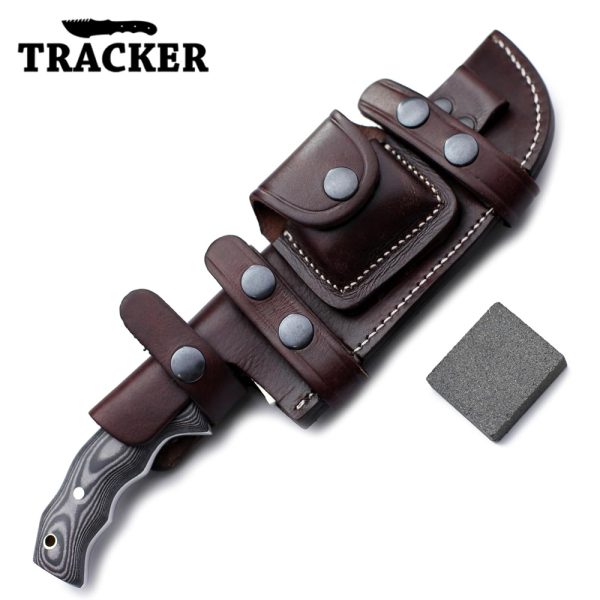 Handmade D2 Steel Tracker Knife with Leather Sheath